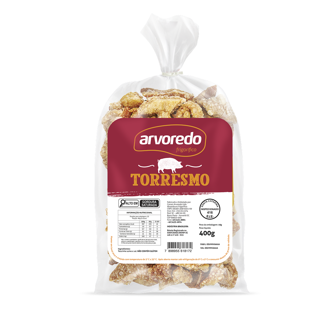 Torresmo Pacote Torresmo Comum Pacote | Frigorífico Arvoredo